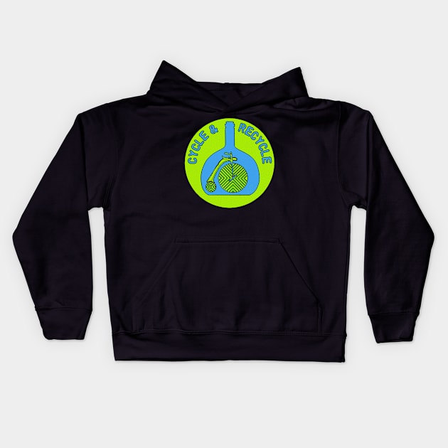 Cycle & Recycle Kids Hoodie by k8_thenotsogreat